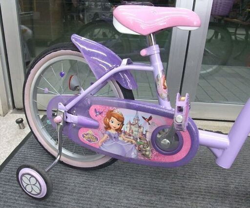 18インチ 子供自転車 アイデス ソフィア&スカイ パープル カゴ付き 補助輪付き ☆ PayPay(ペイペイ)決済可能 ☆ 札幌市 