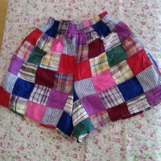 パッチワークコットンショートパンツMの画像