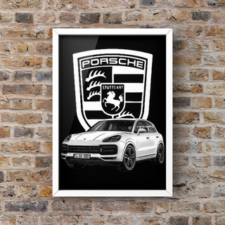 131 porsche ポルシェカイエンポスター(フレーム付き) 