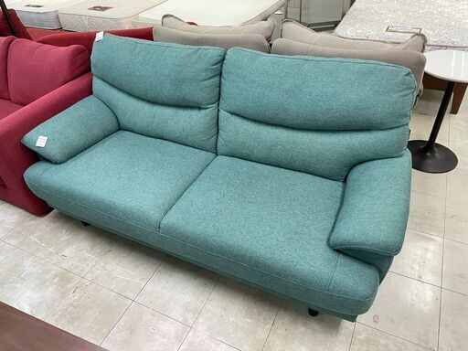 2人掛けソファ　ブルー　ファブリック