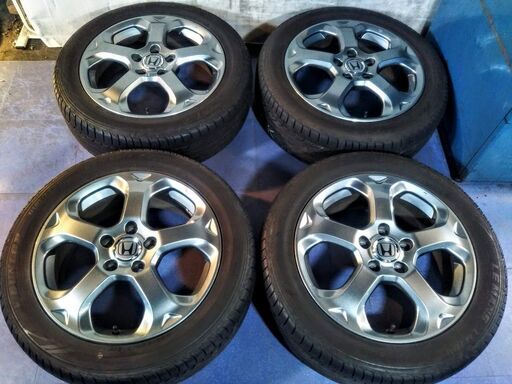 夏17インチ【美品アルミ】ホンダ純正 ストリーム【富山 手渡しもOK】ストリーム純正 ステップワゴン アコード エデックス 205/55R17 日本製 ダンロップ 4本