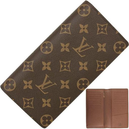 ポルトフォイユ ブラザ モノグラム ブラウン レザー 二つ折り長財布 LOUIS VUITTON