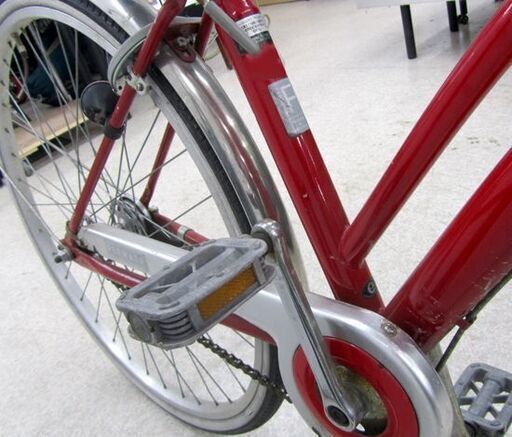 自転車 27インチ 赤系 FERMATA 切替なし シティサイクル 大人用 札幌市北区屯田