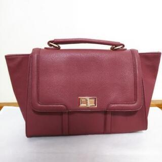 2way ショルダーバッグ ハンドバッグ えんじ色 美品 g1の画像