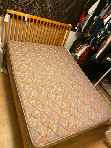 ダブルベッド 木目 中古