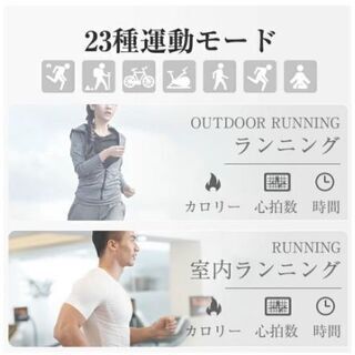 スマートウォッチ Bluetooth 5.2 体温測定可能 健康管理 iPhone Android LINE対応の画像