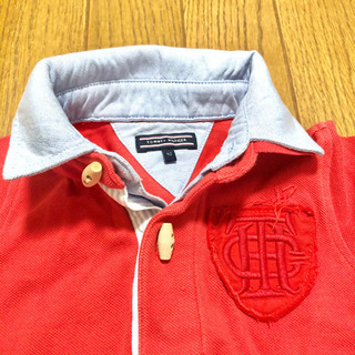美品　Tommy Hilfiger ポロシャツ 鹿の子 レイヤード風の画像