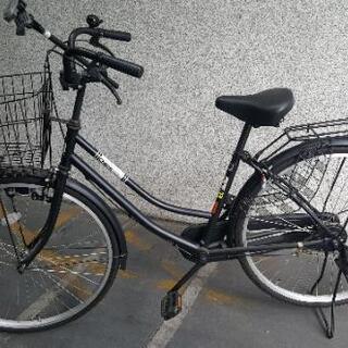自転車　ママチャリ　26インチ　ブラック色　変速機無し