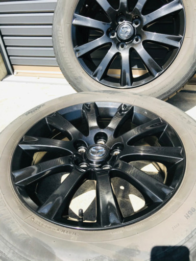 マツダ純正 MPV LY3P ホイールセット タイヤ付 17×7J +45 114.3 5穴 215/60R17 4本 ウレタンブラッ