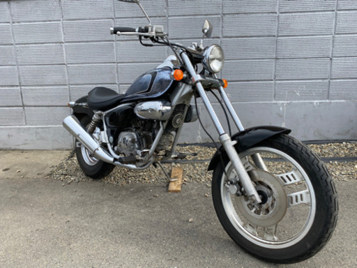 ☆マグナ50.ロングフォーク仕様☆バッテリー・シート・プラグなど新品交換で快調！50ccアメリカン☆原付バイク