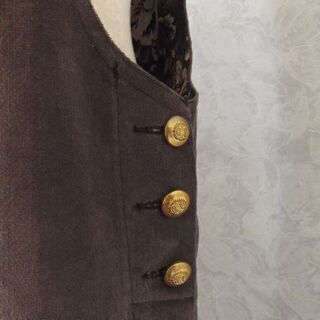 【Busena】ブセナ　ジャンパースカート　ワンピース　リボン　ポケット　ブラウン　新品　未使用の画像