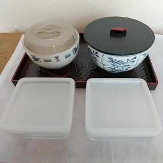 蓋付き保存容器 お盆付き