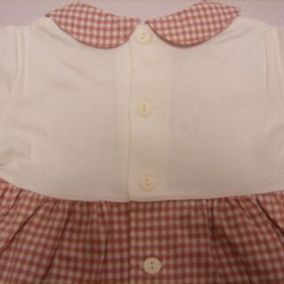 【FELISSIMO】フェリシモフラフィーコットピンクチェック花アップリケリボンブルマ付きワンピース新品未着用メゾピアノシャーリーテンプルの画像