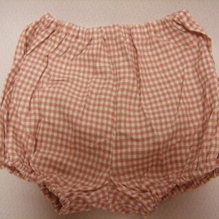 【FELISSIMO】フェリシモフラフィーコットピンクチェック花アップリケリボンブルマ付きワンピース新品未着用メゾピアノシャーリーテンプルの画像