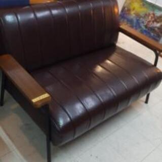 ニトリ☆2人用合皮ソファ(Nシールド ステイン2KD DBR) 22204