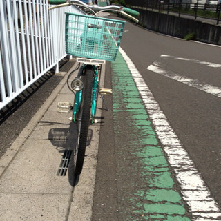 【 中古自転車】22インチ  (パールホワイト・水色ツートンカラー)