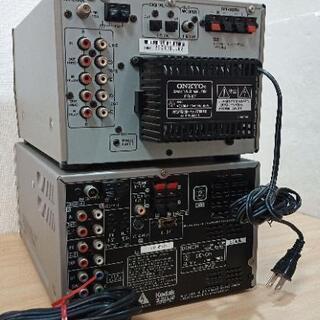 無料【ジャンク】通電可 MDコンポ本体２台セット ONKYO オンキョー FR-X7 / DENON デノン D-MA5DVの画像