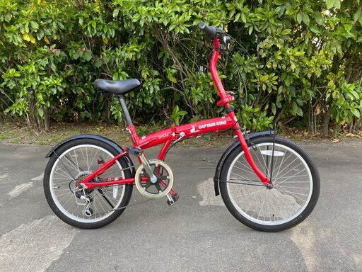 折りたたみ自転車 CAPTAIN STAG 20インチ レッド