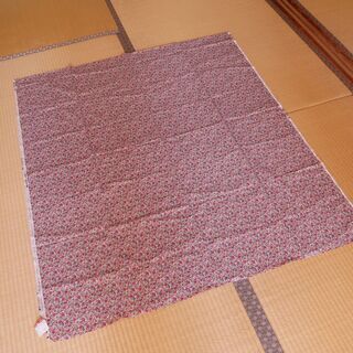 布・生地(未使用)赤黒系　小花柄　[No.8]の画像