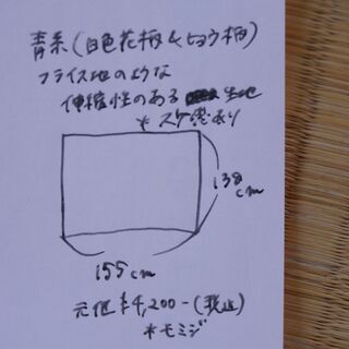 布・生地(未使用)青系(白色花柄&ヒョウ柄)　[No.17]の画像