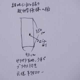 布・生地(未使用)紺地に白と緑の幾何学模様の柄　※1ヶ所汚れあり　[No.22]の画像