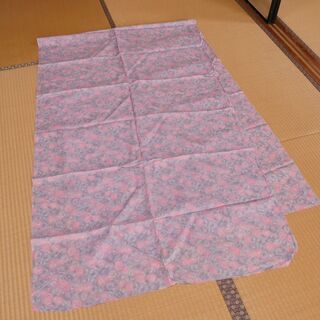 布・生地(未使用)ピンク色、灰色の水面のような柄　[No.44]の画像