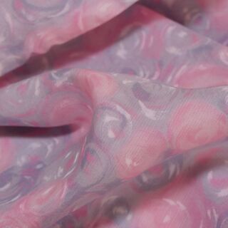 布・生地(未使用)ピンク色、灰色の水面のような柄　[No.44]の画像