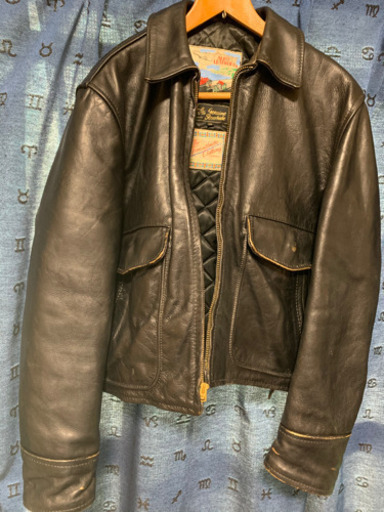 エアロレザー　ライダースシングル　ブラック　レア