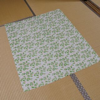 布・生地(未使用)白地にオレンジ色の花柄　[No.54]の画像