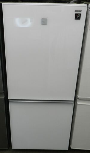 【配送・設置無料】★美品★シャープ/SHARP【 2ドア 137L プラズマクラスター搭載・ガラストップ・つけかえどっちもドア 冷凍冷蔵庫 】ホワイト SJ-G14E4-W