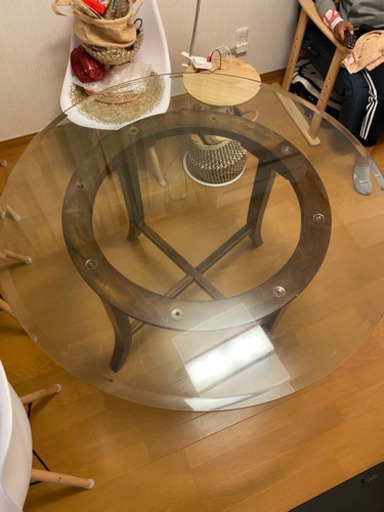 ガラステーブル　ダイニングテーブル　110cm 値段交渉可能
