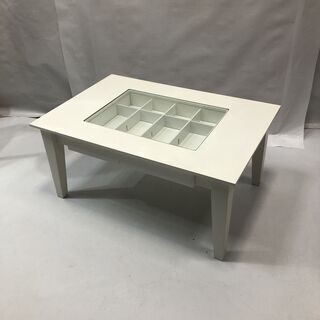 お買い得！コレクションテーブル ローテーブル 座卓 ガラス ホワ...