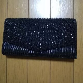 ビーズ　フォーマル　クラッチバッグ　手工芸品　未使用　ふた　かぶ...