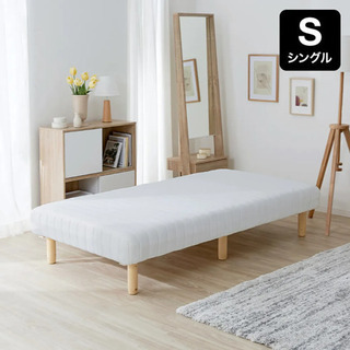 【計3万円相当】脚付きシングルベッド / IKEAシングル布団&IKEA布団カバー&シーツ付きの画像
