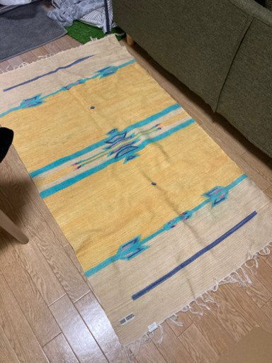 オルテガ柄　メキシカン　ラグマット