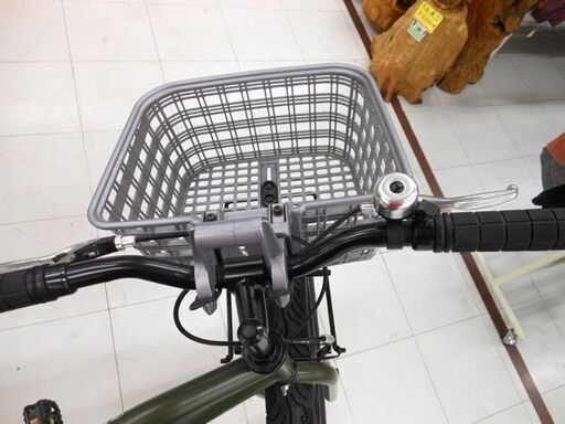 自転車 26インチ ビーチクルーザー セミファット 幅３インチタイヤ BAMBART かご付き グリーン 苫小牧西店