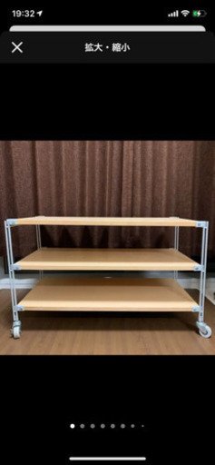 無印良品　美品ユニットシェルフ タモ材棚 3段 AVラック　キャスター付き