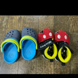 ベビーサンダル2点☆crocs正規品＆mickey