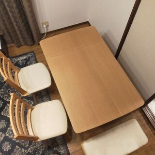 □ダイニングテーブルセット□【ダイニングテーブル、回転チェア２脚、ダイニングベンチ１脚】