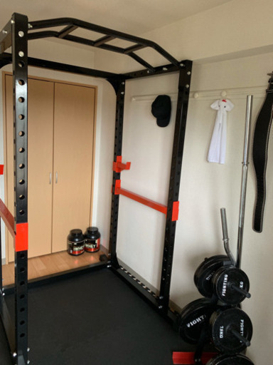 値下げしました！パワーラックバーベルプレートセット　　パワーラック＋プレート(140kg)セット　　ストレートバー　EZバー　プレートラック