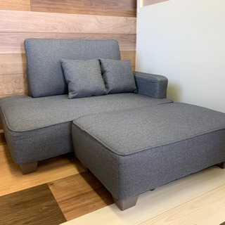 【売り切れ】【美品】ソファ 2人掛け グレー カウチソファーの画像