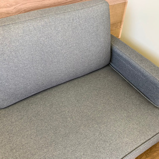 【売り切れ】【美品】ソファ 2人掛け グレー カウチソファーの画像