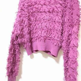 『e hyphen world gallery』牡丹色のカーディガン & 紺のガウチョパンツセット Mの画像