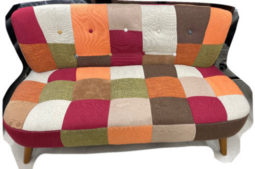 GM485 パッチワークソファ　2人掛け　レトロ　デイジー　リサイクルショップ　ケイラック朝霞田島店　ケイラック　埼玉県　朝霞市　田島　和光市　志木市　新座市　富士見市　ふじみ野市　三芳町　戸田市　蕨市　さいたま市(岩槻以外)　川越市　所沢市　上尾市　東京都　板橋区　練馬区　清瀬市