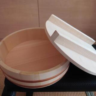 【取引まだ可能です】新品木桶　ふた付き　外寸直径27cm