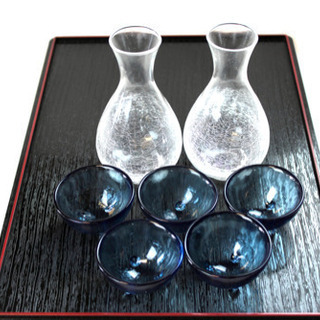 冷酒ガラス徳利、ぐい呑セット（新品）