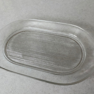HOYAガラス 楕円中皿 未使用品