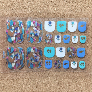 フットネイル シール 足用 ペディキュア 夏 サマー ゴールド キラキラ １の画像