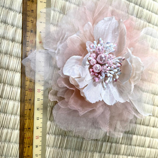 ピンク　コサージュ　花　ブローチ　中古