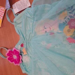 アナと雪の女王　水着(120)とサンダル(7/8)のセットの画像